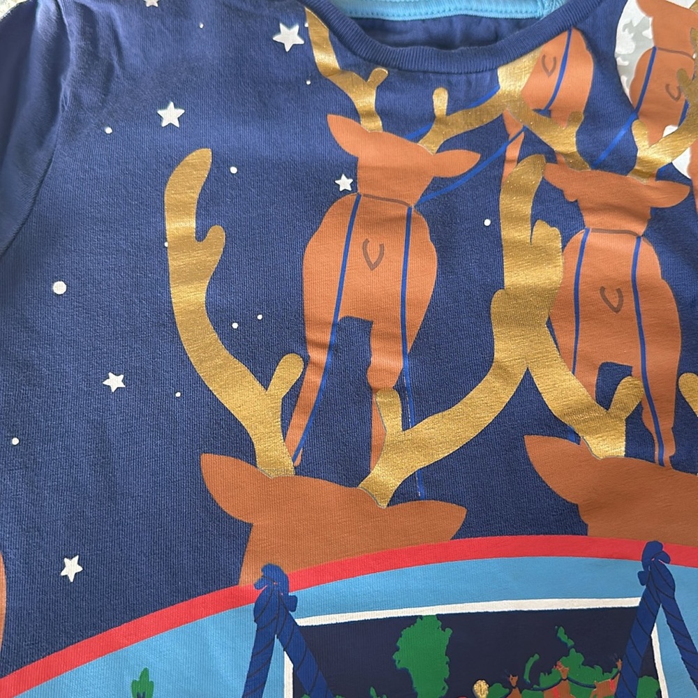 Mini Boden Santa’s reindeer pulling his sleigh boys size 6/7 - Picture 3 of 6